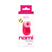 Vedo Nami Rechargeable Sonic Wave vibrator in pink with silicone tip shown on white retail packaging.