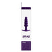 Packaging of Vedo Plug rechargeable silicone vibrating anal plug in purple with product image and description.