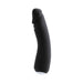 Black rechargeable vibrator with a smooth, curved design and subtle texture for enhanced comfort and pleasure.