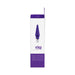 VeDO Rio Anal Vibe in indigo with tapered silicone design shown on white and purple retail packaging.