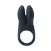 Black silicone vibrating ring with dual bunny ears designed for intimate stimulation.
