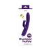 Purple Vedo Thumper Bunny rechargeable dual vibrator with flexible shaft and clitoral stimulator in retail packaging.