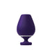 Purple silicone rechargeable vibrating sonic vibe shaped like a wine glass with a smooth matte finish.