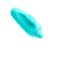 Teal rechargeable finger vibrator with ergonomic design and smooth silicone finish on white background