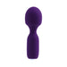 Compact purple rechargeable mini wand with smooth silicone finish and ergonomic handle design.