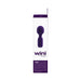 Packaging box of Vedo Wini rechargeable mini wand in purple and white with product image and description.