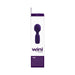 Packaging box of Vedo Wini rechargeable mini wand in purple and white with product image and description.