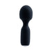 Compact black rechargeable mini wand with smooth silicone finish and ergonomic handle design.