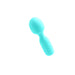 Compact turquoise rechargeable mini wand with smooth silicone finish and ergonomic handle.