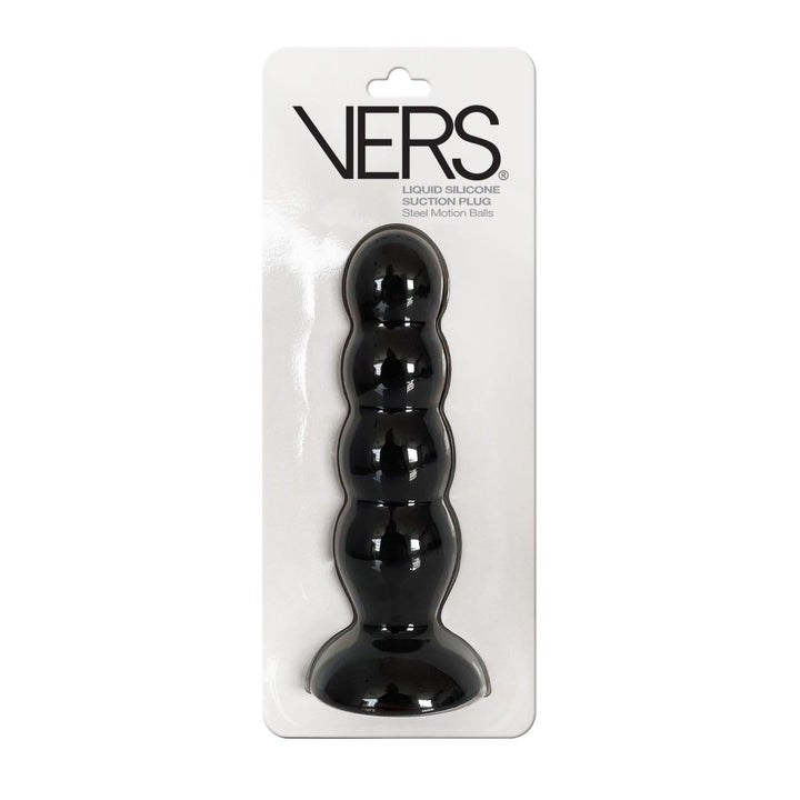 VERS Liquid Silicone Suction Plug in Black with steel motion balls