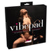 Packaging of Vibepad featuring a sensual image of a woman seated on a chair, highlighting the product's focus on external stimulation and pleasure.