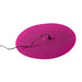Purple oval-shaped VibePad with a charging cable connected, designed for ergonomic external stimulation.