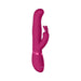 Vive Izara rotating beads rabbit vibrator in deep pink with curved shaft and dual motors for G-spot and clitoral stimulation.