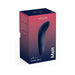 We-Vibe Melt clitoral suction stimulator in navy blue displayed on its pink and navy gradient packaging box.