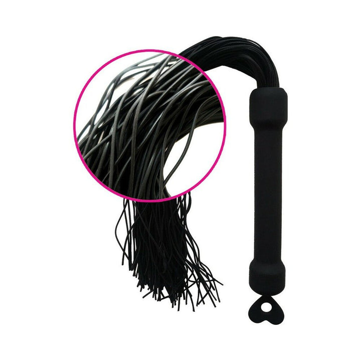 Whip It Black Pleasure Whip With Tassels - SexToy.com