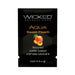 Single-use packet of Wicked Aqua Sweet Peach flavored water-based intimate lubricant, 3ml size.