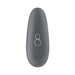 Gray Womanizer Starlet 3 clitoral stimulator with plus and minus buttons on a white background.