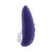 Purple Womanizer Starlet 3 clitoral stimulator with white silicone head and ergonomic design shown from side view.
