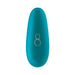 Turquoise Womanizer Starlet 3 clitoral stimulator with ergonomic design and plus/minus control buttons on white background.