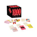 1000 Sex Games adult board game set with colorful cards, dice, and spinner for couples' intimate fun and connection.