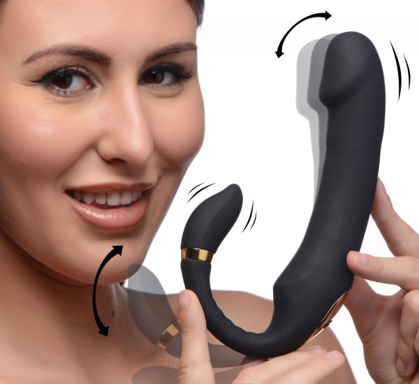 10x Pleasure Pose Come Hither Silicone Vibrator With Poseable Clit Stimulator | SexToy.com