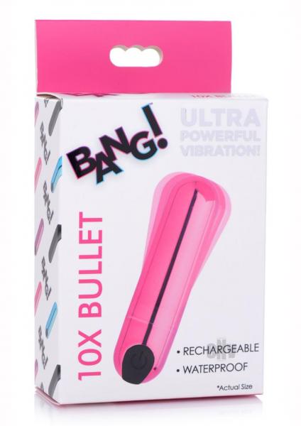 10x Rechargeable Vibrating Metallic Bullet - Pink | SexToy.com