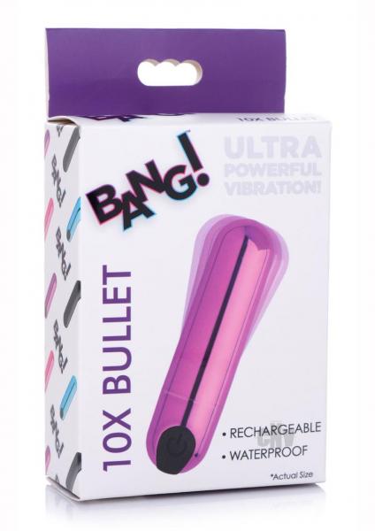 10x Rechargeable Vibrating Metallic Bullet - Purple | SexToy.com