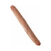 12-inch slim double-ended dildo in natural skin tone with realistic texture and detailing.