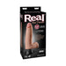 Packaging of 7.5 inch beige realistic dildo with suction cup base, lifelike texture, and waterproof design.