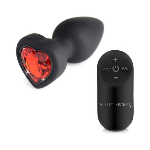 28x Vibrating Silicone Red Heart Anal Plug - Small - SexToy.com