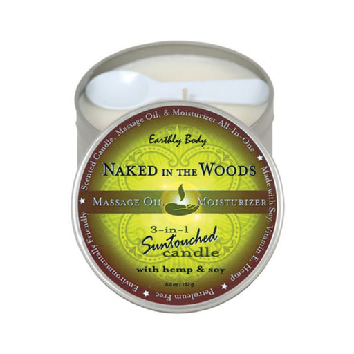3 In 1 Round Massage Oil Candle Naked In The Woods 6oz | SexToy.com