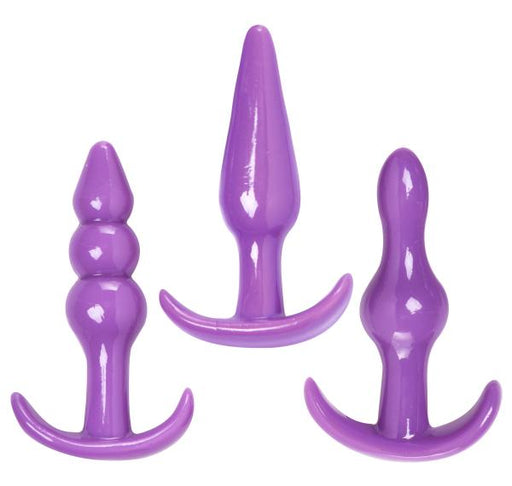 3 Piece Anal Play Kit Purple Butt Plugs | SexToy.com