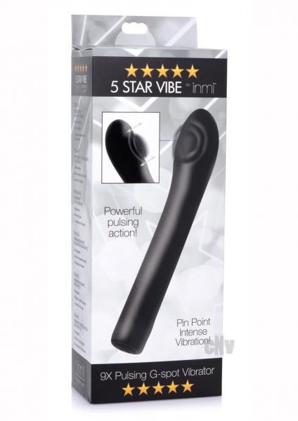 5 Star 9x Pulsing G-spot Silicone Vibrator - Black | SexToy.com