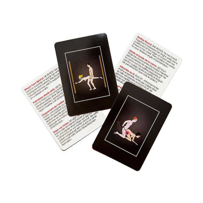Set of 50 Positions of Bondage game cards featuring illustrated bondage positions and detailed instructions.