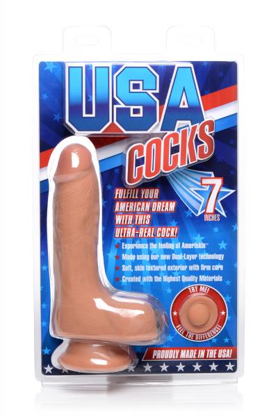 7 Inches Ultra Real Dual Layer Dildo Beige | SexToy.com