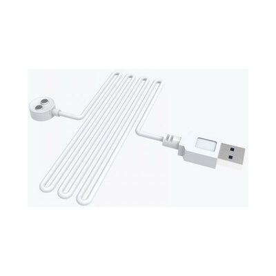 White Lovense magnetic USB charging cable with USB-A connector and circular magnetic head.