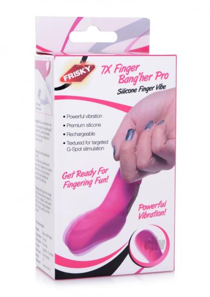 7x Finger Bang Her Pro Silicone Vibrator - Pink | SexToy.com