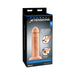 Packaging of Fantasy X-Tensions 8-inch flesh-colored silicone hollow extension with adjustable straps shown.