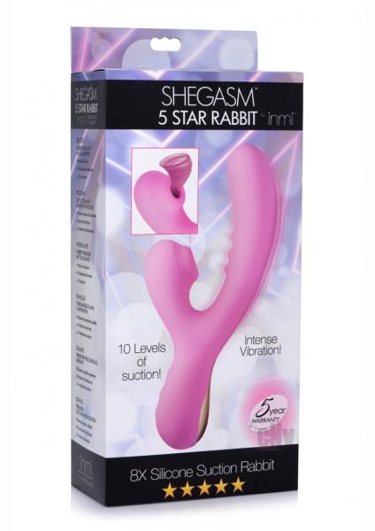 8x Silicone Suction Rabbit - Pink | SexToy.com