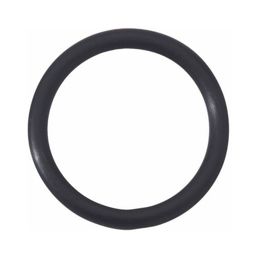 Black 1.5-inch flexible rubber cock ring with smooth texture on white background