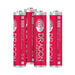 Pack of four red Dragon AAA alkaline batteries with silver tops and white text branding.