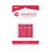 Pack of four Dragon brand AAA super alkaline batteries in red and white packaging with eco-friendly labeling.