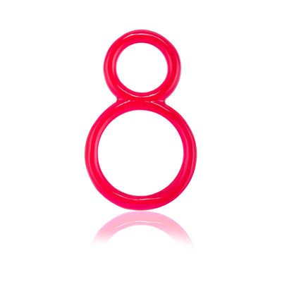 Bright pink double ring designed for enhanced performance and comfort, made from stretchy, safe material.