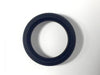 Black silicone stretchable cock ring with thick, smooth design for enhanced comfort and durability.