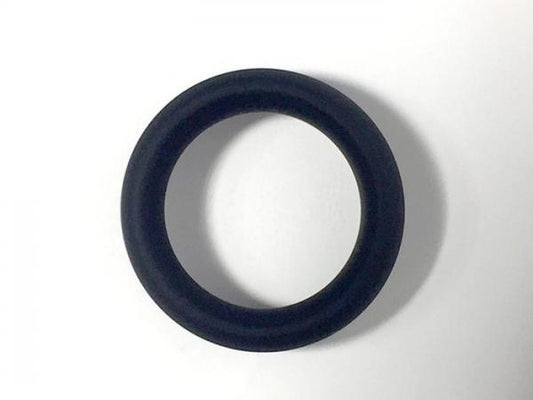 Black silicone stretchable cock ring with thick, smooth design for enhanced comfort and durability.