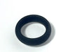 Black silicone stretchable ring with smooth finish, designed for versatile intimate use and enhanced comfort.