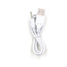 White USB charger replacement cord for Vedo Group A vibrators with standard USB and round connector ends.