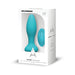A-play Rimmer experienced silicone anal plug with wireless remote in teal, packaged in a white box by Doc Johnson.