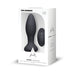 Black silicone A-play Rimmer anal plug with wireless remote in white retail packaging by Doc Johnson.