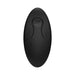Black wireless remote control with a smooth oval shape and a single button for easy operation.